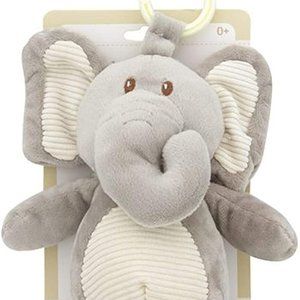Kelly Baby Gray Elephant Plush Pram Rattle Toy